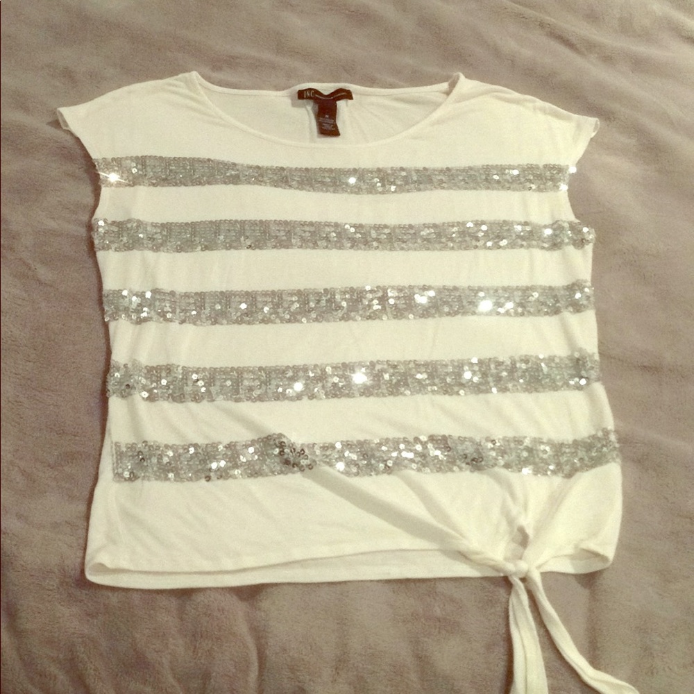 INC Sequin Striped Top